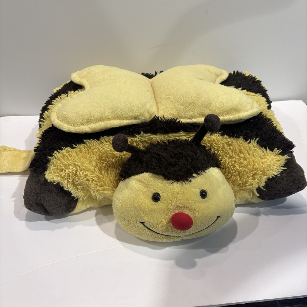 Pillow Pets Bumbly Bumble Bee Plush 18" Stuffed 2010 Retired Yellow Black Large